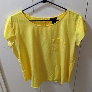 Ann Taylor Blouse-yellow- laser cut pattern